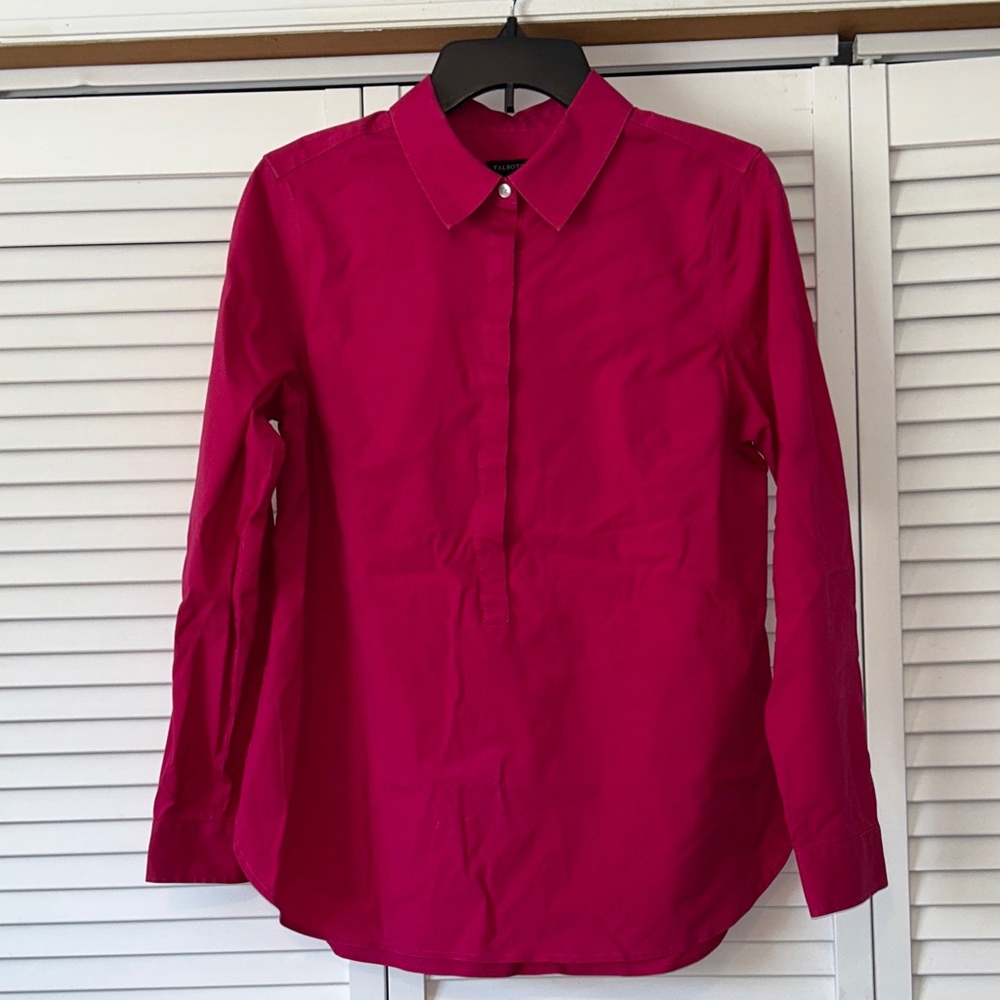 Talbots Vibrant Pink Button-Down Shirt Tunic Size 10‎ women’s